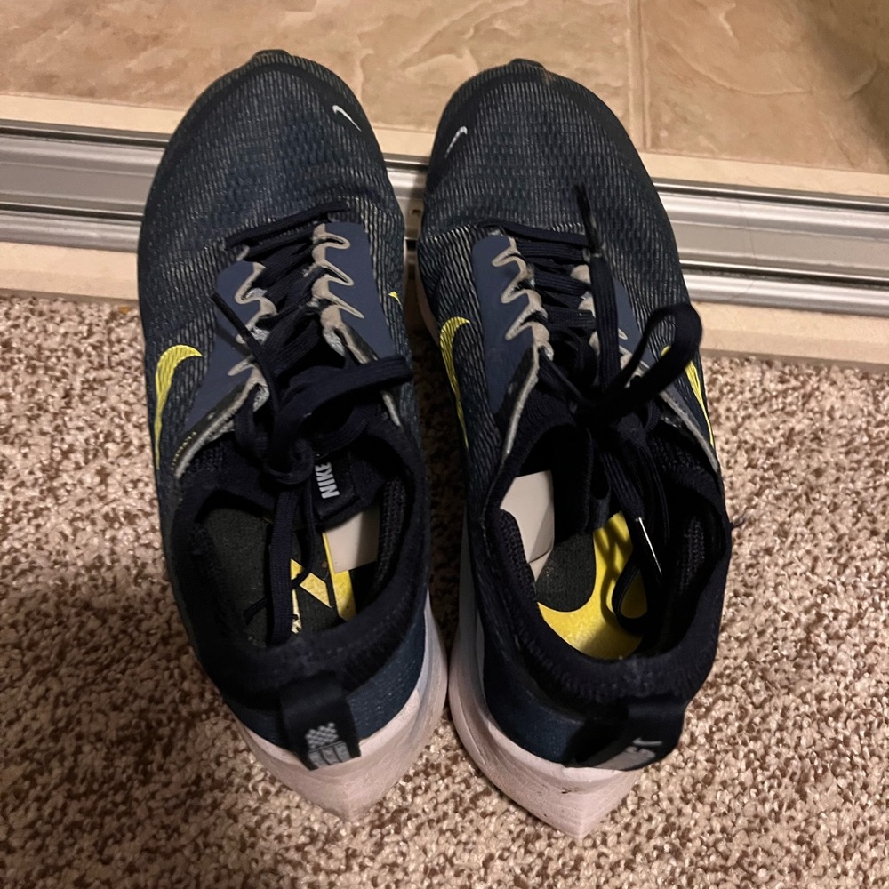 Nike Navy and Lime Sneakers
